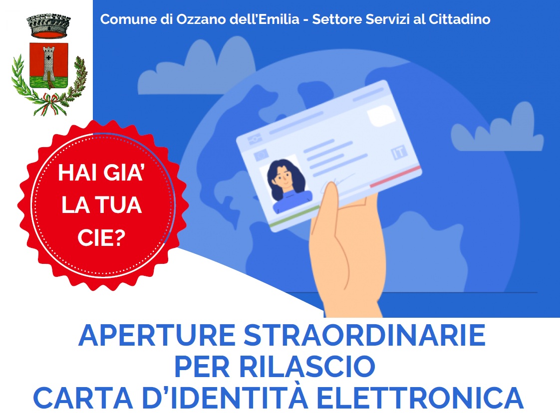 Carta d’Identità elettronica: a Febbraio e Marzo 2026 aperture straordinarie degli sportelli comunali