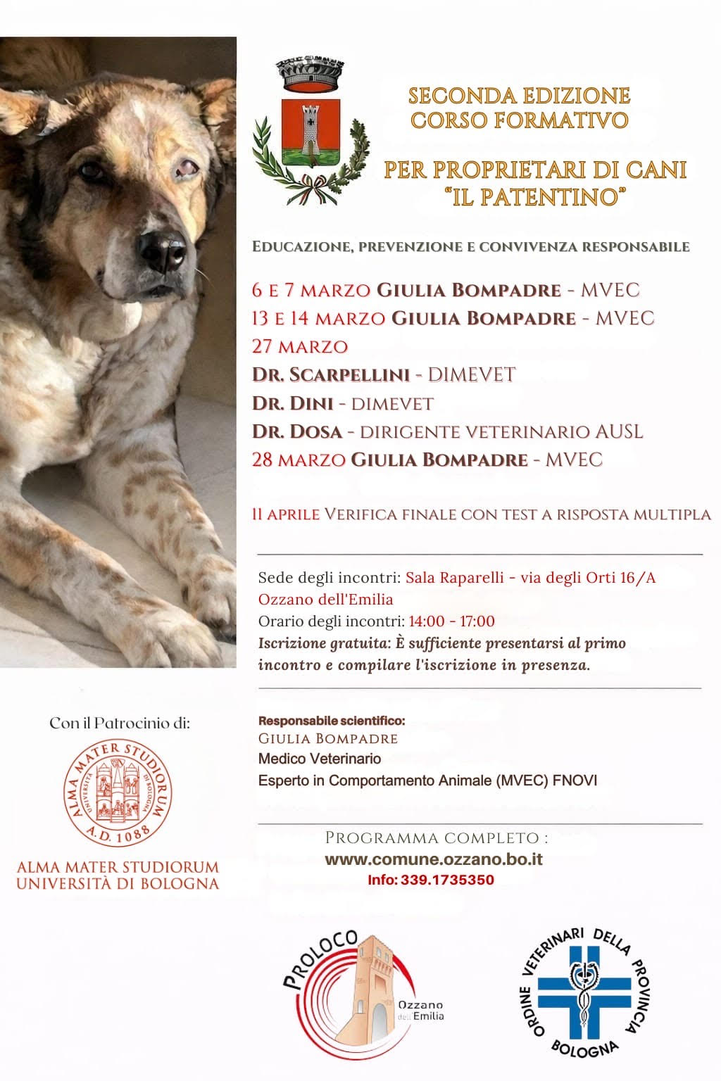 Patentino per cani: parte il secondo corso
