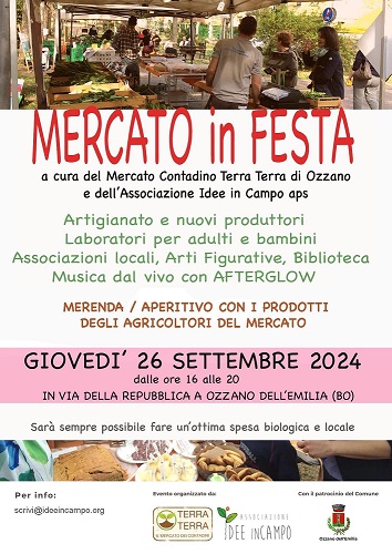 Il Mercato contadino Terra-Terra in festa giovedì 26 settembre