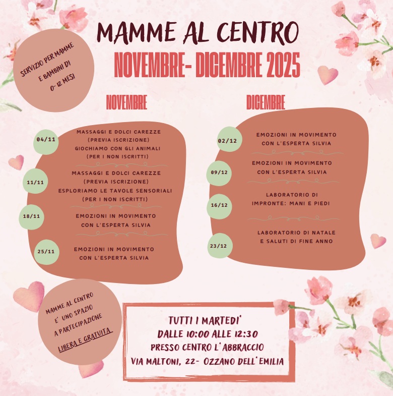 Mamme al Centro - novembre e dicembre 2025