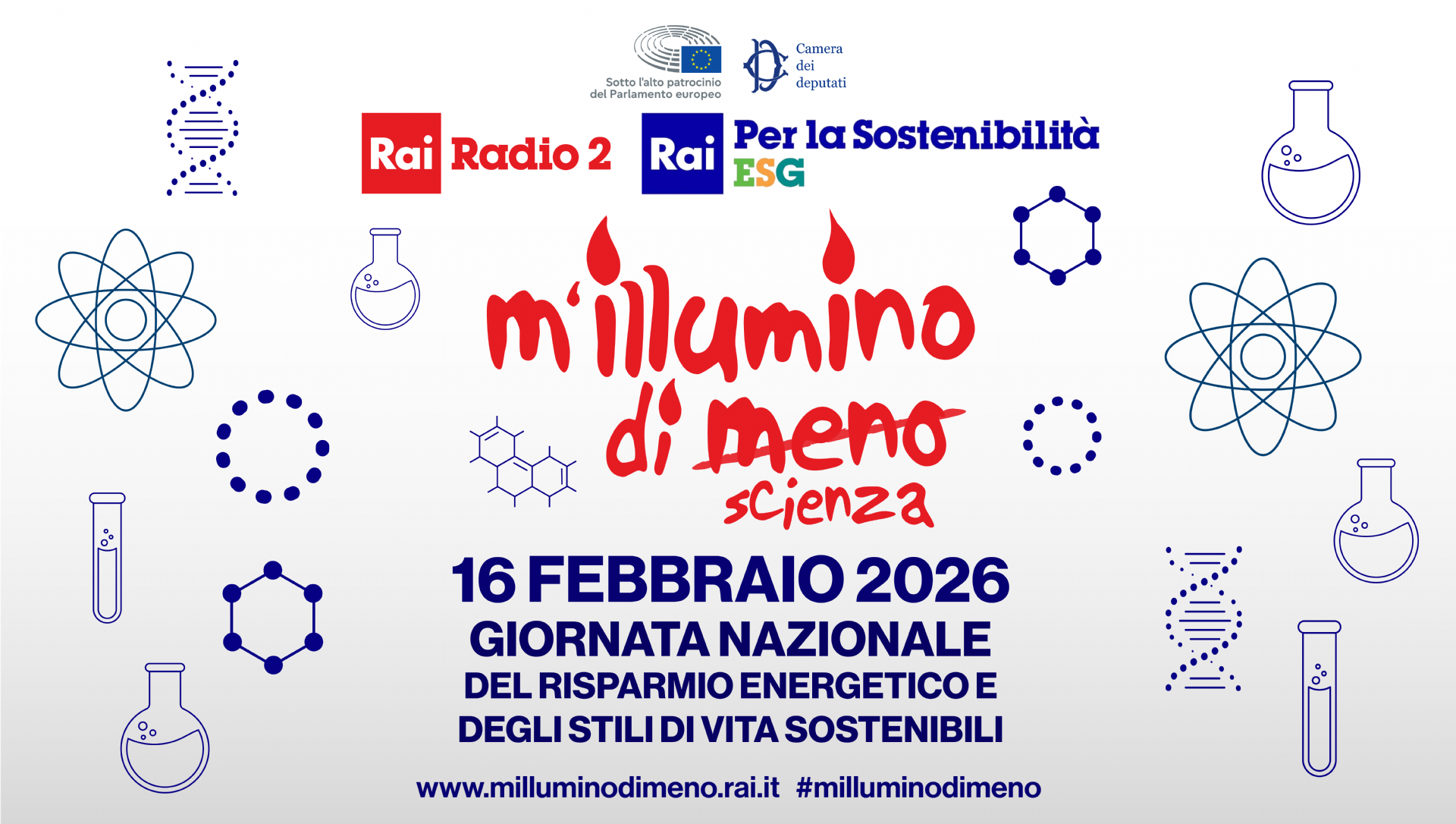 16 febbraio 2026: M’illumino di Meno - Giornata Nazionale del Risparmio Energetico e degli Stili di Vita Sostenibili