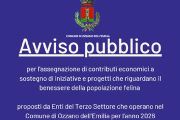 Avviso pubblico assegnazione di contributi economici a sostegno di iniziative e progetti che riguardano il benessere della popolazione felina 