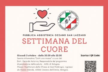 La Pubblica Assistenza Ozzano - San Lazzaro: settimana del cuore sulla prevenzione cardiovascolare