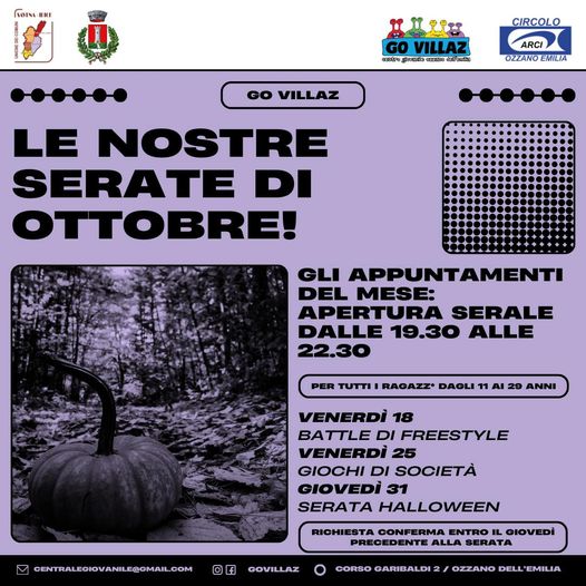 Aperture serali di ottobre al Centro giovanile Go Villaz