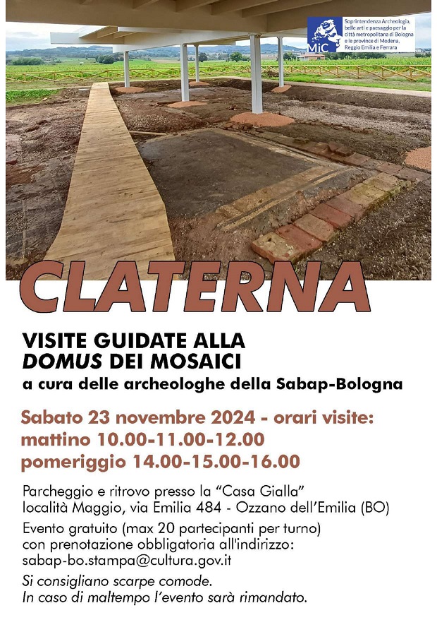 Sabato 23 novembre si organizzano visite guidate alla Domus dei mosaici di Claterna