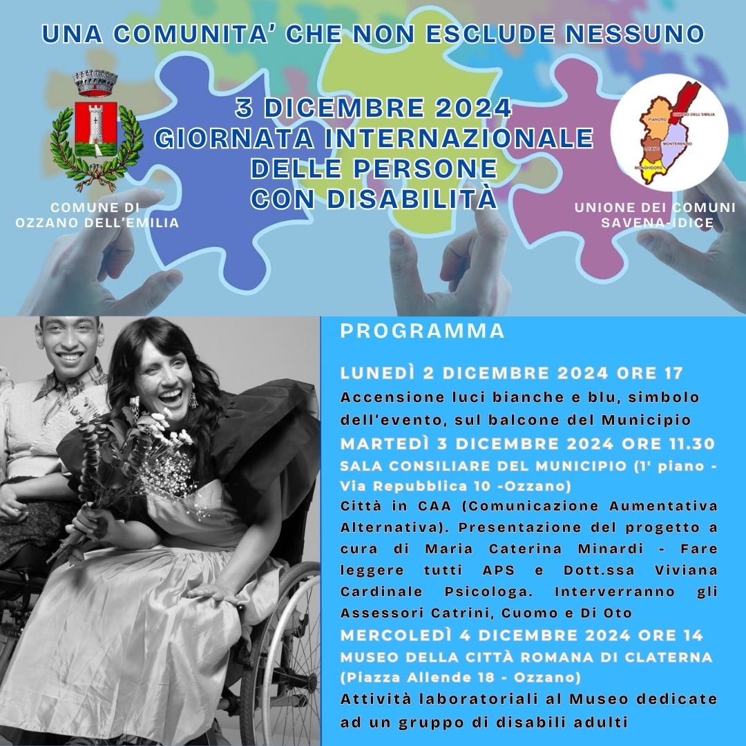 Ozzano, 3 dicembre 2024: Giornata internazionale delle persone con disabilità