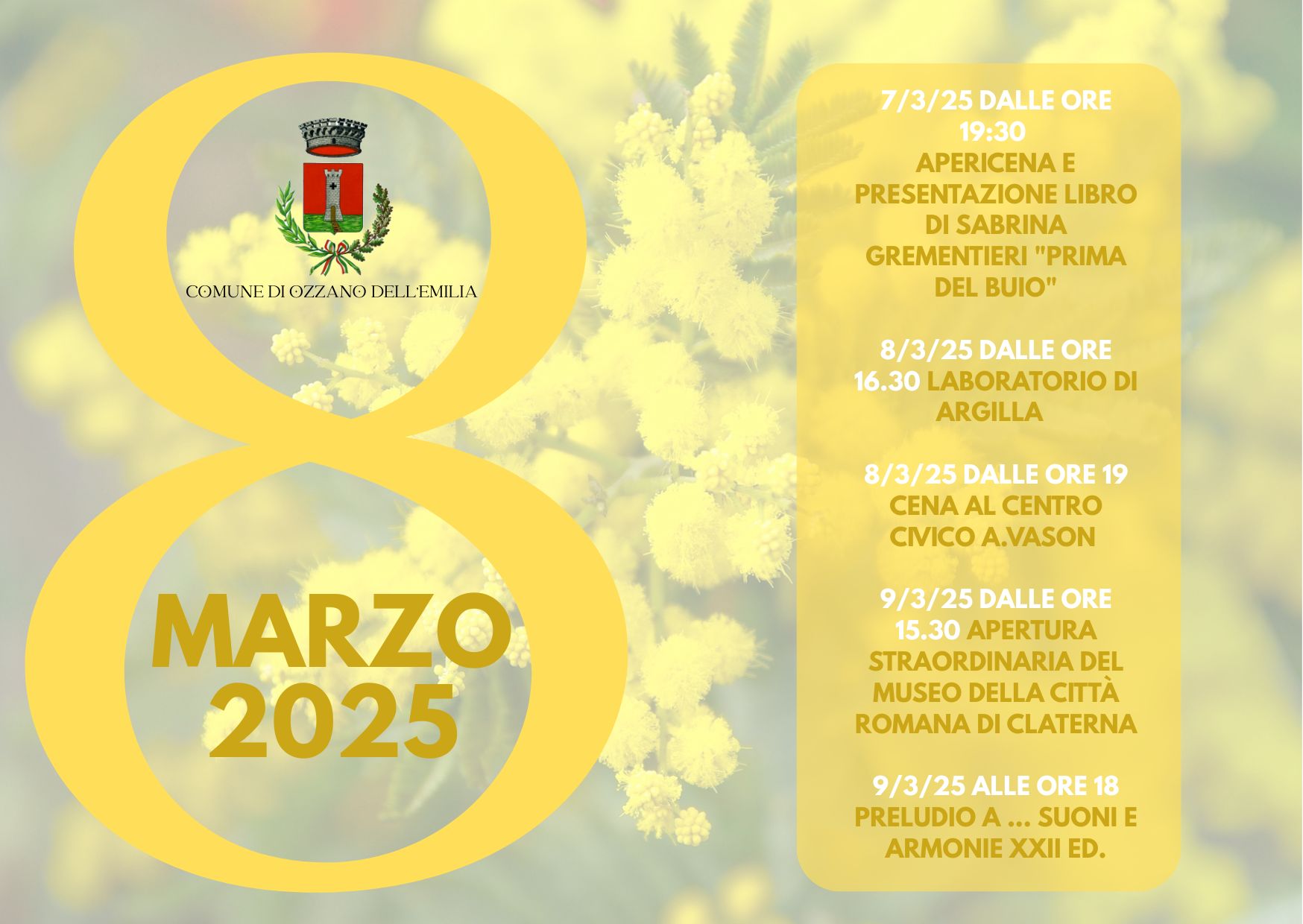 8 marzo 2025:  Giornata internazionale della donna - le iniziative in programma sul territorio ozzanese