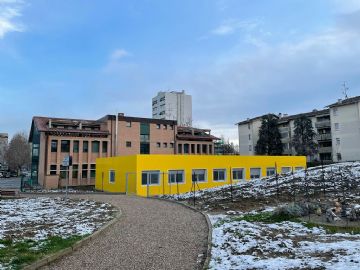 Sede temporanea della scuola media, per il periodo di cantiere