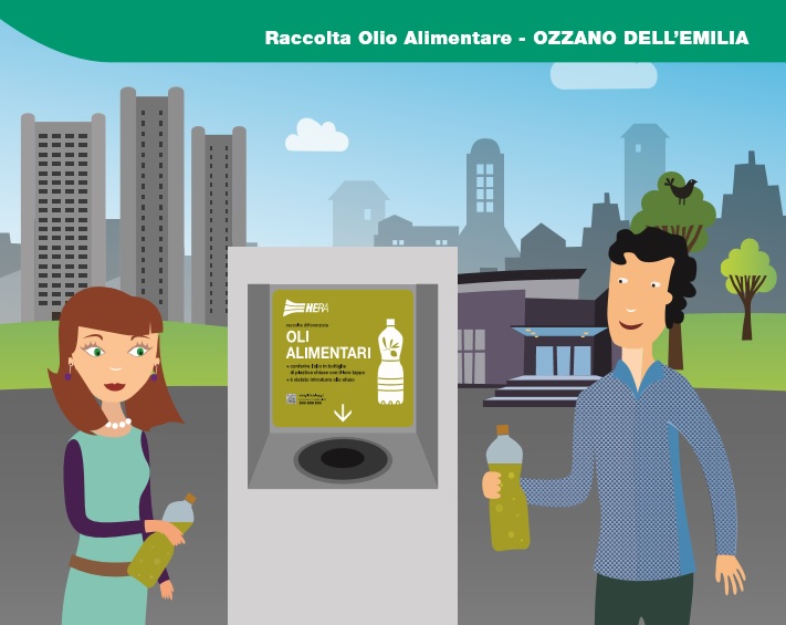 I raccoglitori di oli alimentari si trovano presso le isole ecologiche