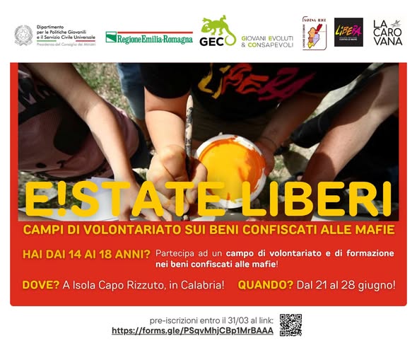 Campi di volontariato sui beni confiscati alle mafie (14-18 anni)